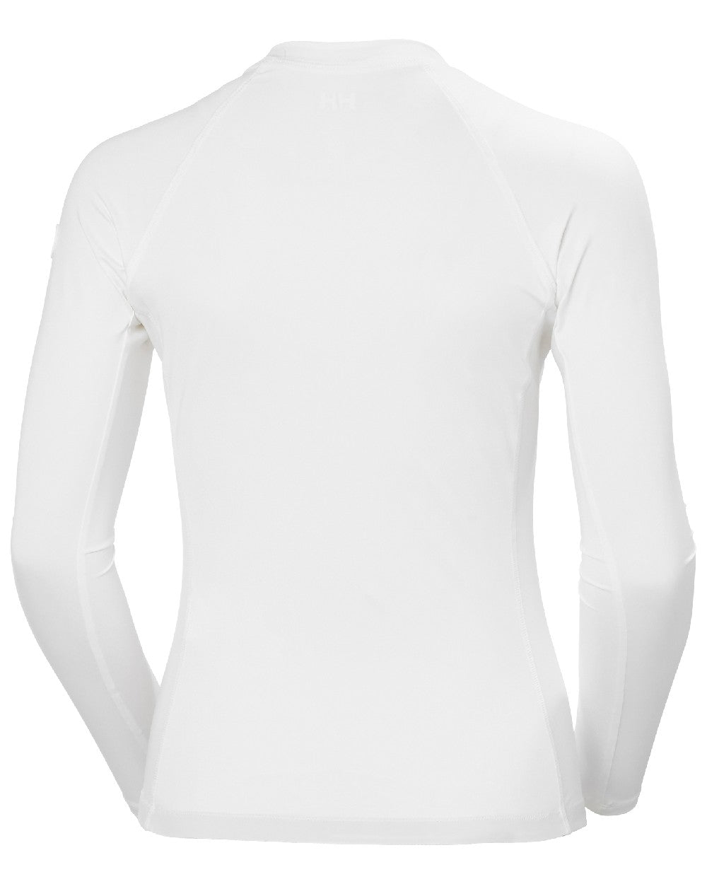 White coloured Helly Hansen Womens Waterwear Rashguard on white background 