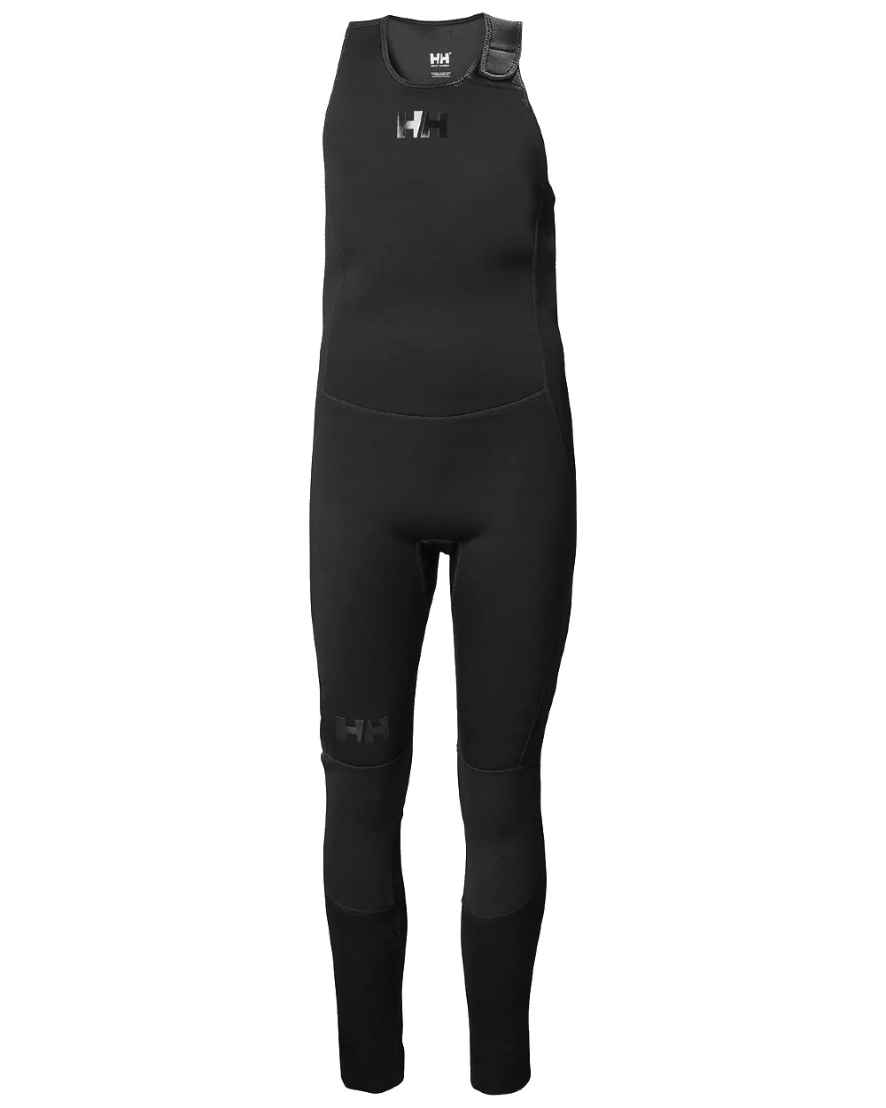 Black coloured Helly Hansen Womens Waterwear Salopette 2.0 on white background 