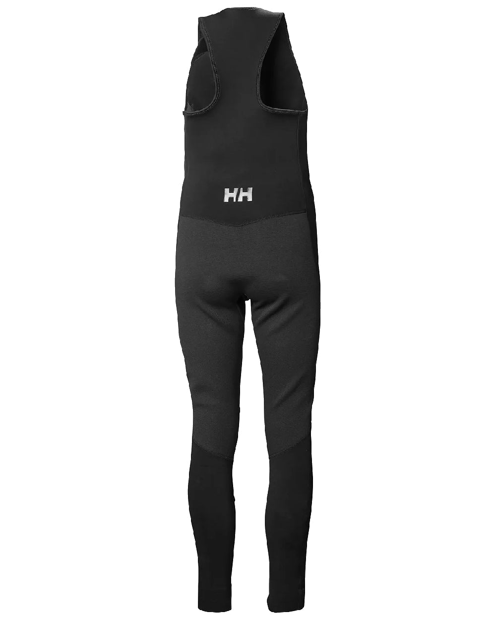 Black coloured Helly Hansen Womens Waterwear Salopette 2.0 on white background 