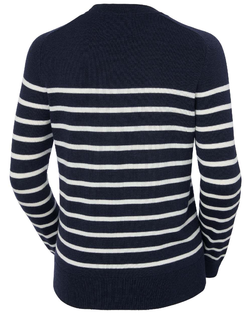 Navy coloured Helly Hansen Womens Molene Wool Sweater on white background 