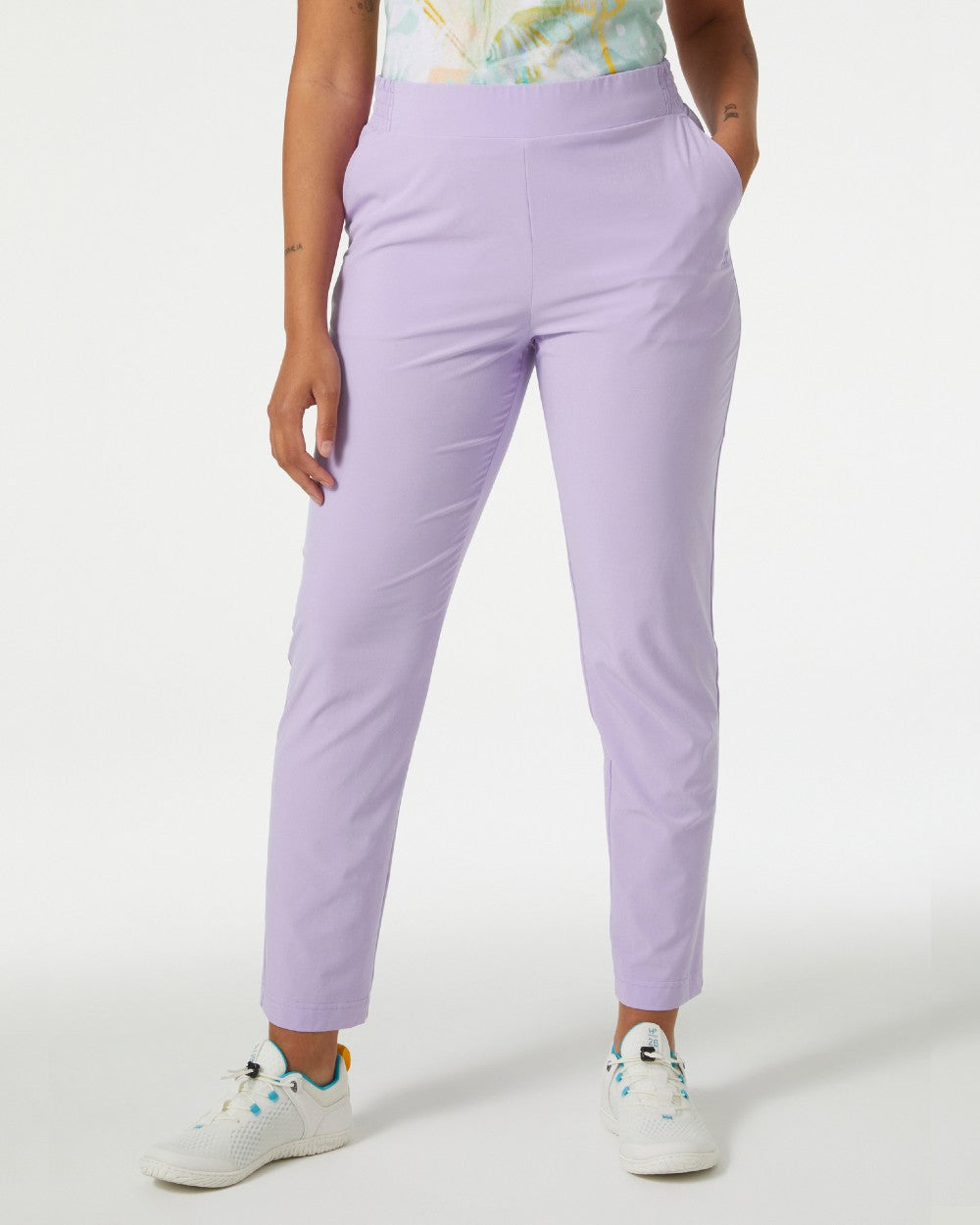 Heather coloured Helly Hansen Womens Thalia Pant 2.0 on grey background 