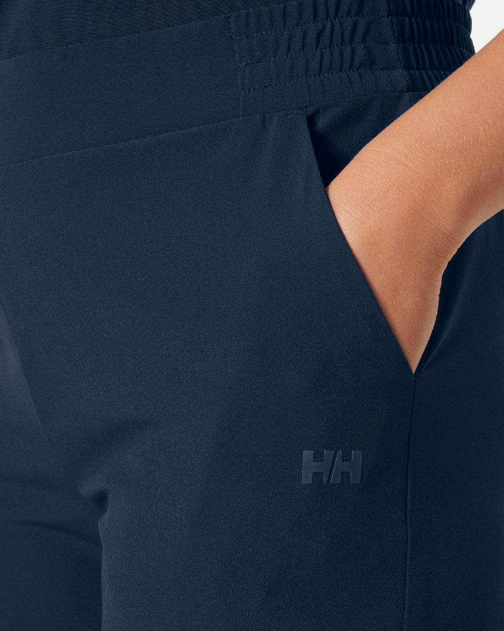 Navy coloured Helly Hansen Womens Thalia Pant 2.0 on white background 