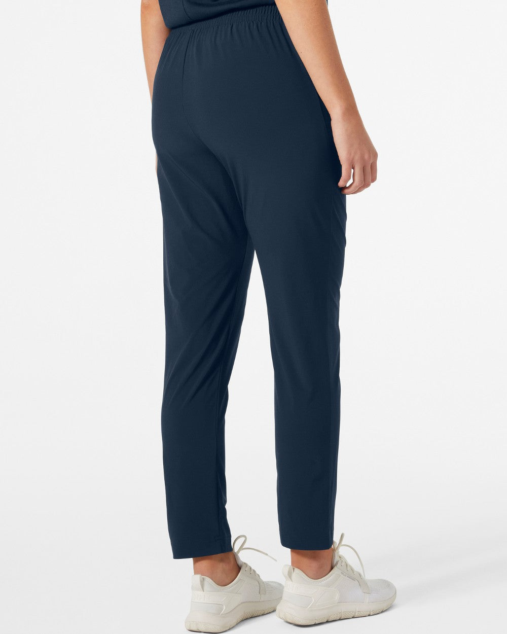 Navy coloured Helly Hansen Womens Thalia Pant 2.0 on grey background 