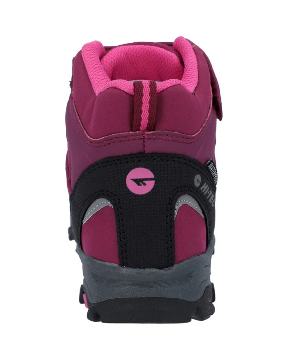 Pink Coloured Hi-Tec Childrens Blackout Mid Boots On A White Background 