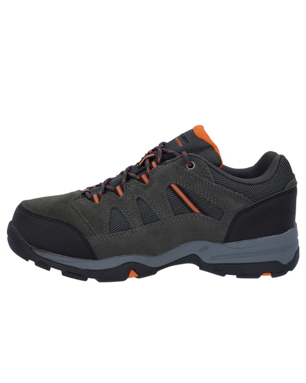 Charcoal Graphite Coloured Hi-Tec Mens Bandera II Low Shoes On A White Background