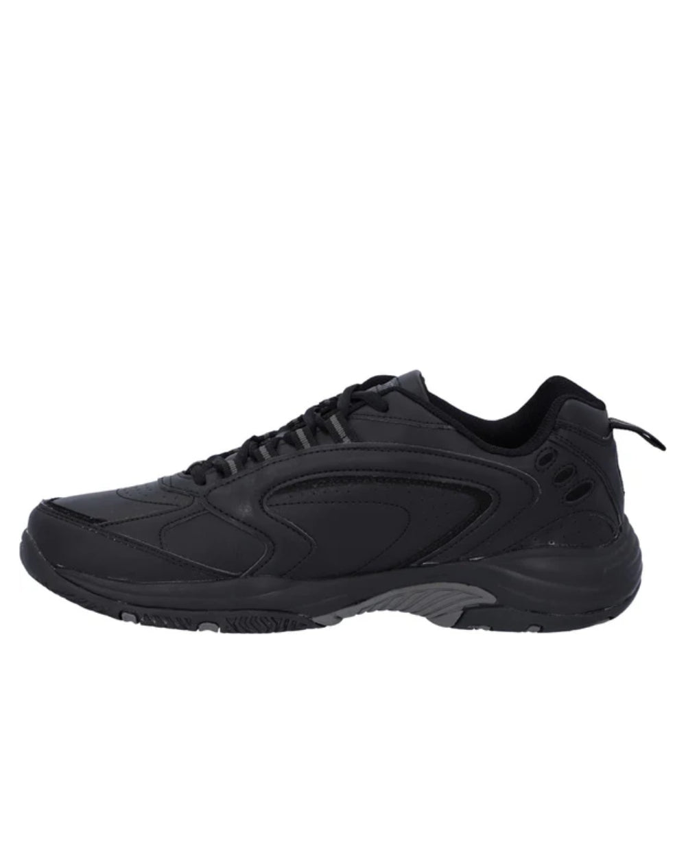 Black Coloured Hi-Tec Blast Lite Trainers On A White Background 