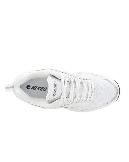 White Coloured Hi-Tec Blast Lite Trainers On A White Background 