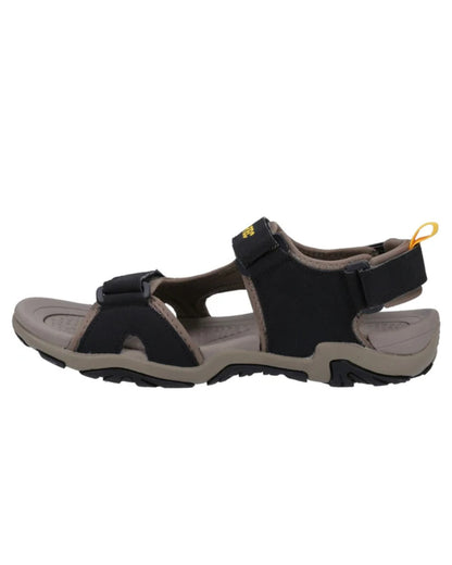 Dark Taupe Light Taupe Coloured Hi-Tec Crater Sandals On A White Background 