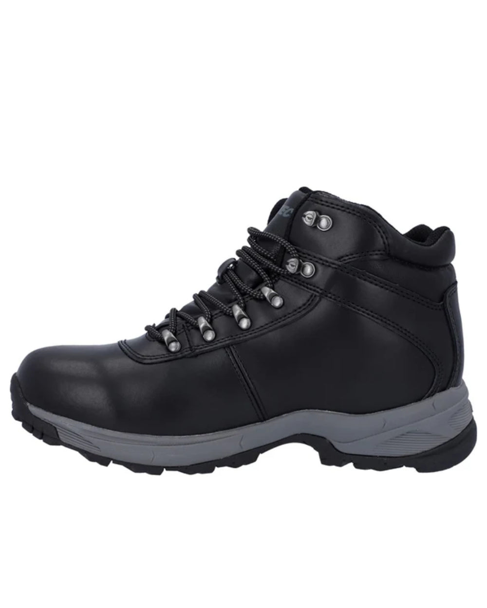 Black Coloured Hi-Tec Eurotrek Lite Waterproof Hiking Boots On A White Background 