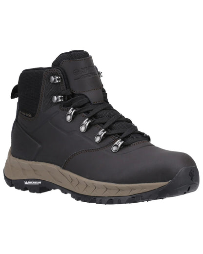 Chocolate Coloured Hi-Tec Mens Altitude VII WP Hiking Boots On A White Background