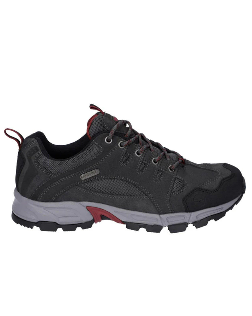 Grey Coloured Hi-Tec Mens Auckland Lite Shoes On A White Background 