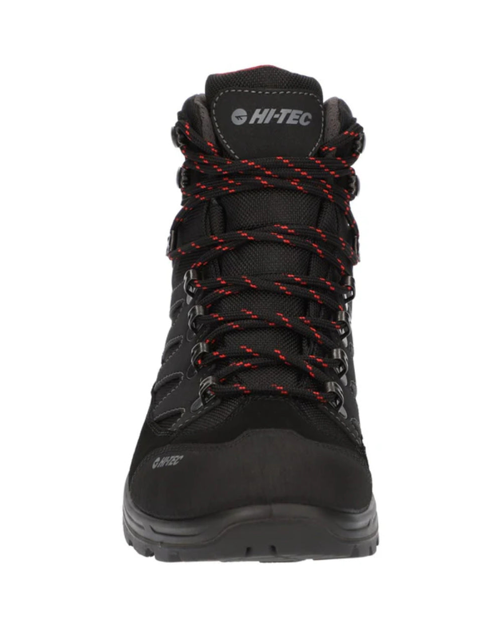 Charcoal Red Coloured Hi-Tec Mens Clamber Boots On A White Background