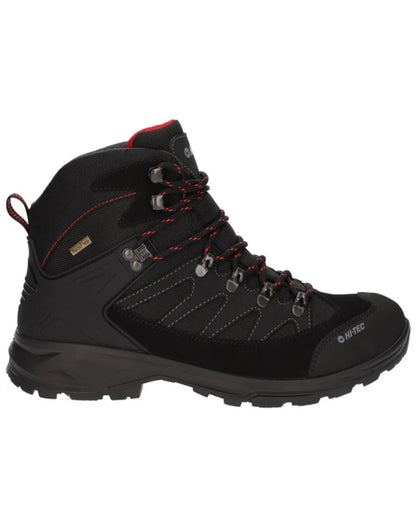 Charcoal Red Coloured Hi-Tec Mens Clamber Boots On A White Background