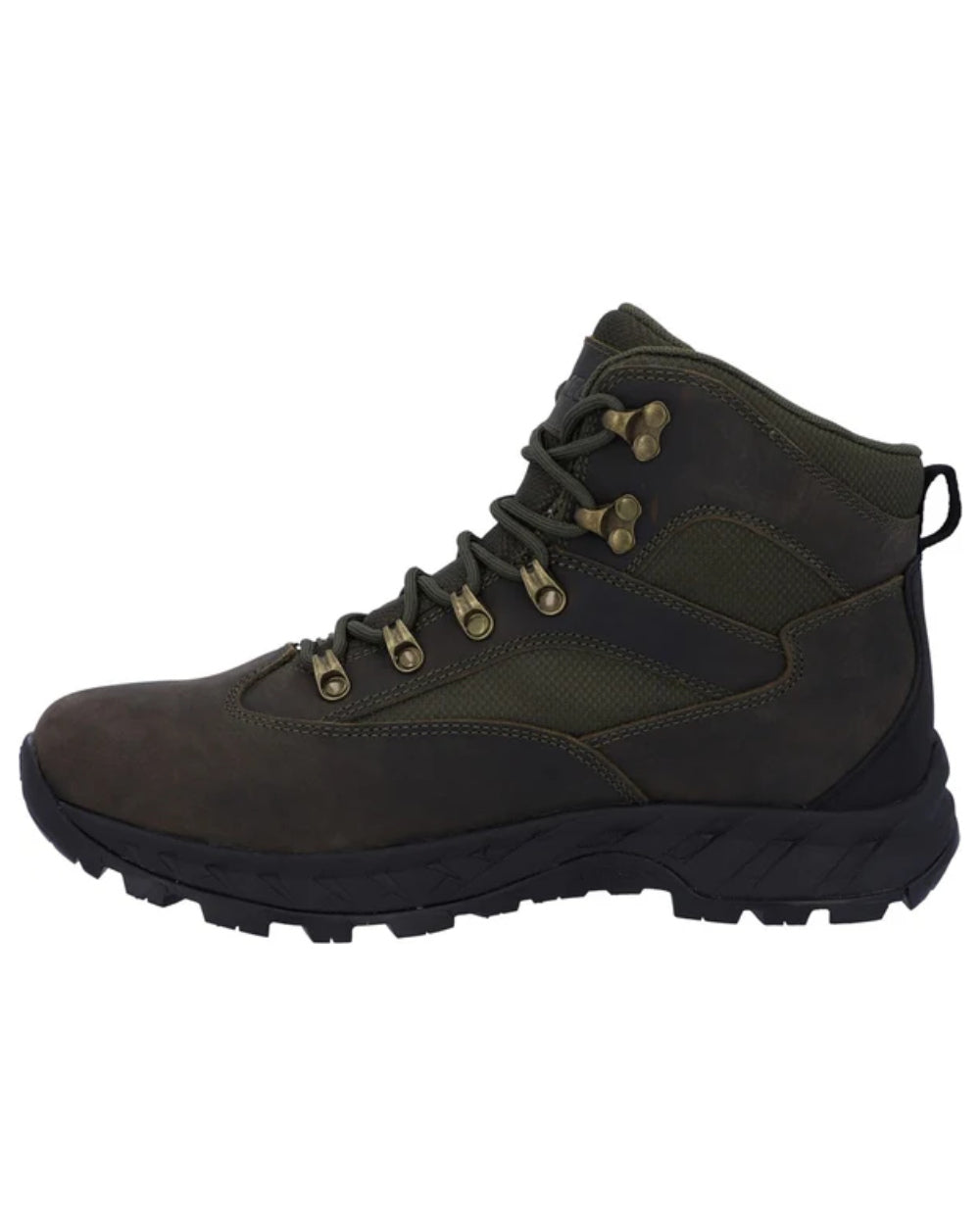 Khaki Coloured Hi-Tec Mens Euro Trail Boots On A White Background