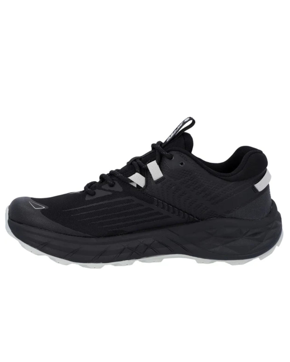 Black Grey Coloured Hi-Tec Mens Fuse Trail Low Trainers On A White Background 