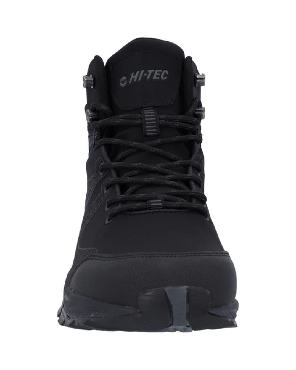 Black Coloured Hi-Tec Mens Jackdaw Mid Waterproof Boots On A White Background