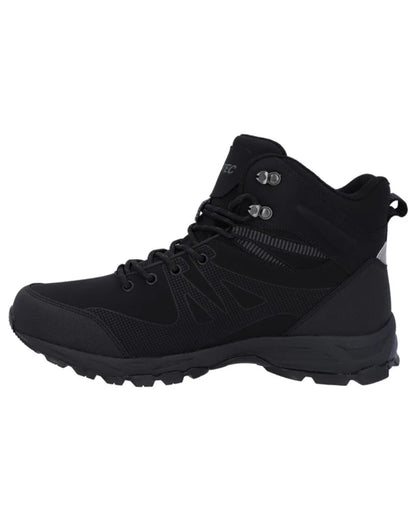 Black Coloured Hi-Tec Mens Jackdaw Mid Waterproof Boots On A White Background