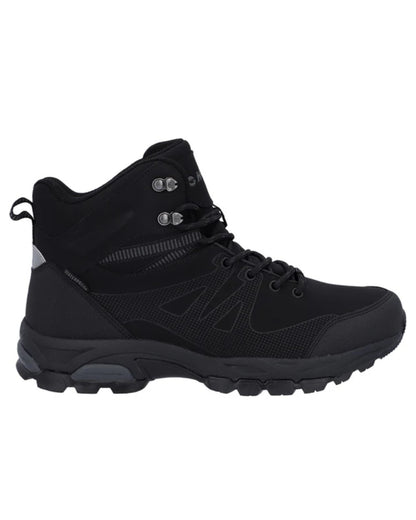 Black Coloured Hi-Tec Mens Jackdaw Mid Waterproof Boots On A White Background