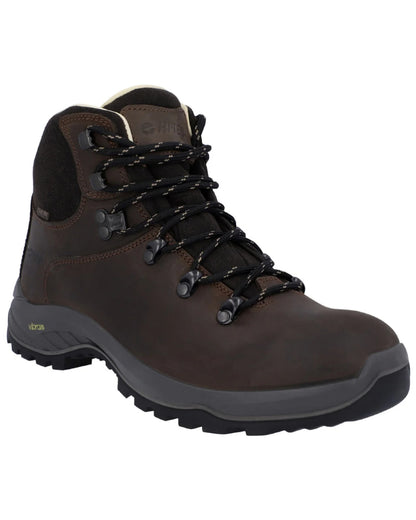 Brown Coloured Hi-Tec Mens Ravine Pro Boots On A White Background