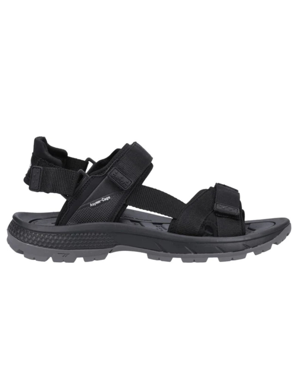 Black Grey Coloured Hi-Tec Mens Sierra Sandals On A White Background 