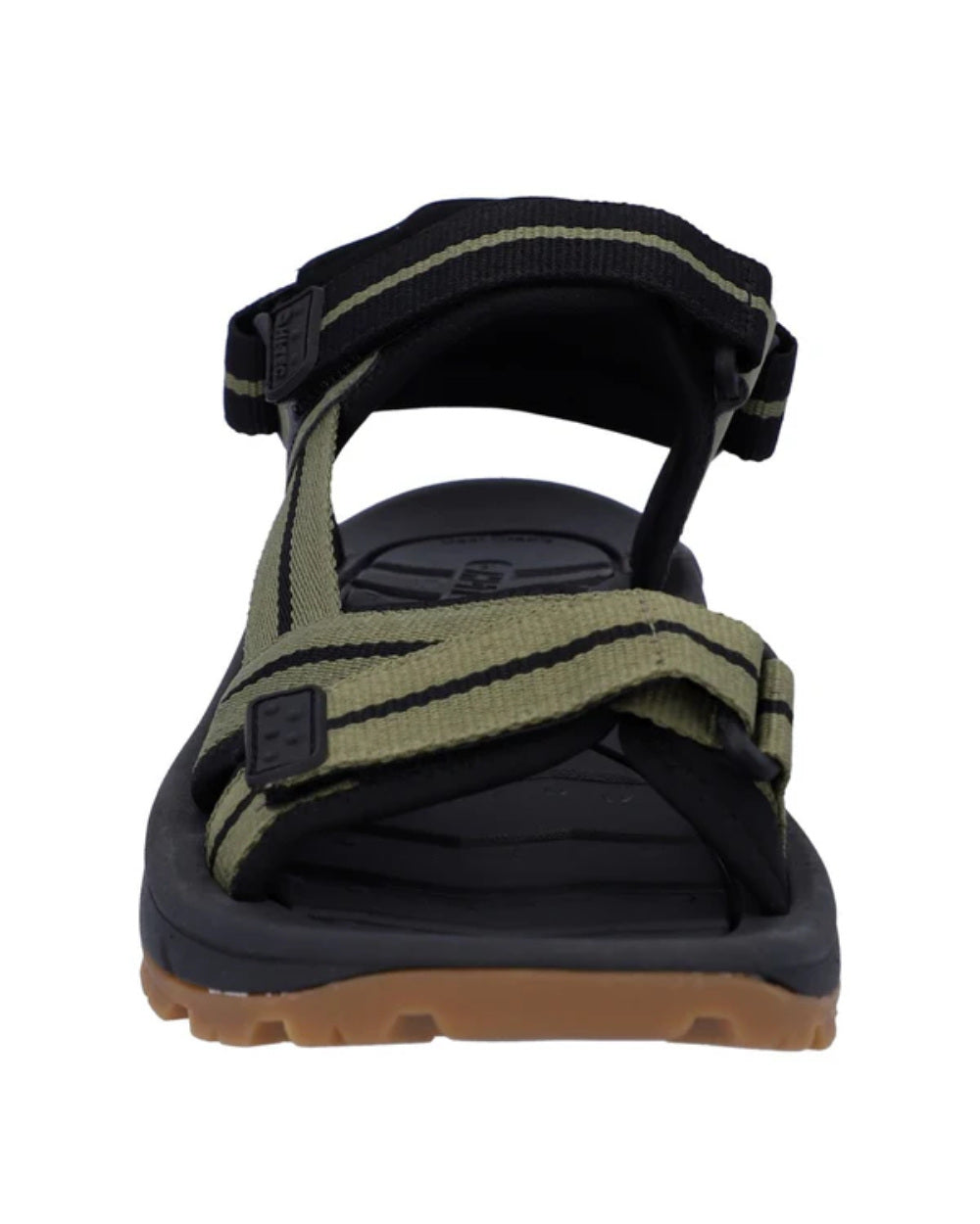 Olive Black Coloured Hi-Tec Mens Sierra Sandals On A White Background 