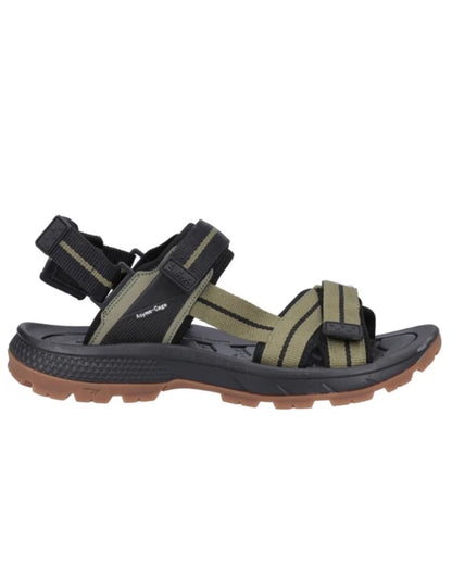 Olive Black Coloured Hi-Tec Mens Sierra Sandals On A White Background 