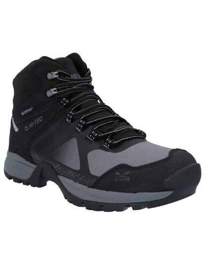 Black Coloured Hi-Tec Mens V-Lite Psych Boots On A White Background 