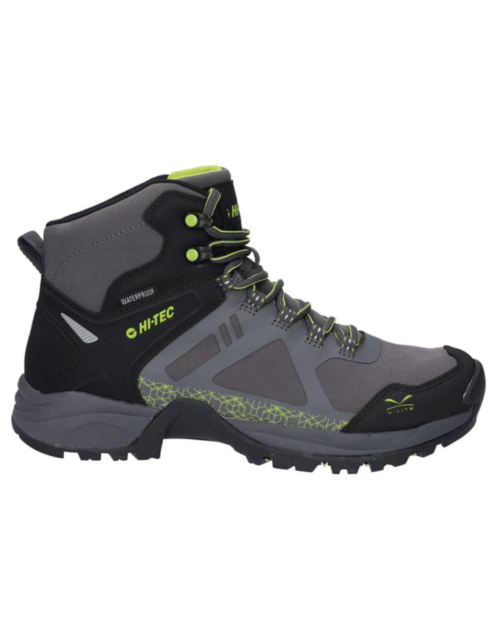 Grey Coloured Hi-Tec Mens V-Lite Psych Boots On A White Background 