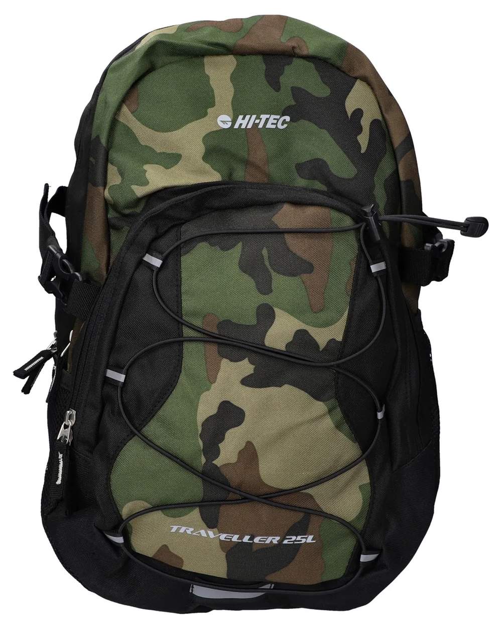 Camo Coloured Hi-Tec Unisex Traveller Camo Backpack On A White Background