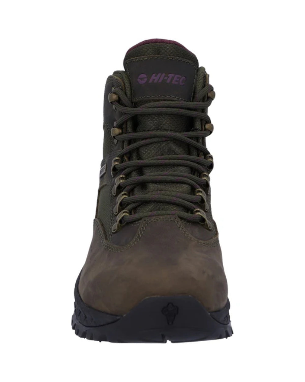 Khaki Coloured Hi-Tec Womens Euro Trail Boots On A White Background