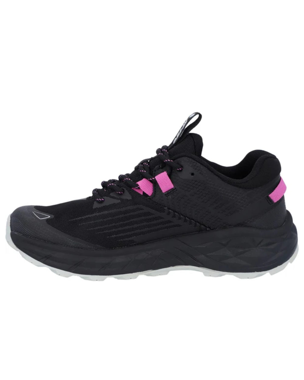 Black Coloured Hi-Tec Womens Fuse Trail Low Trainers On A White Background 