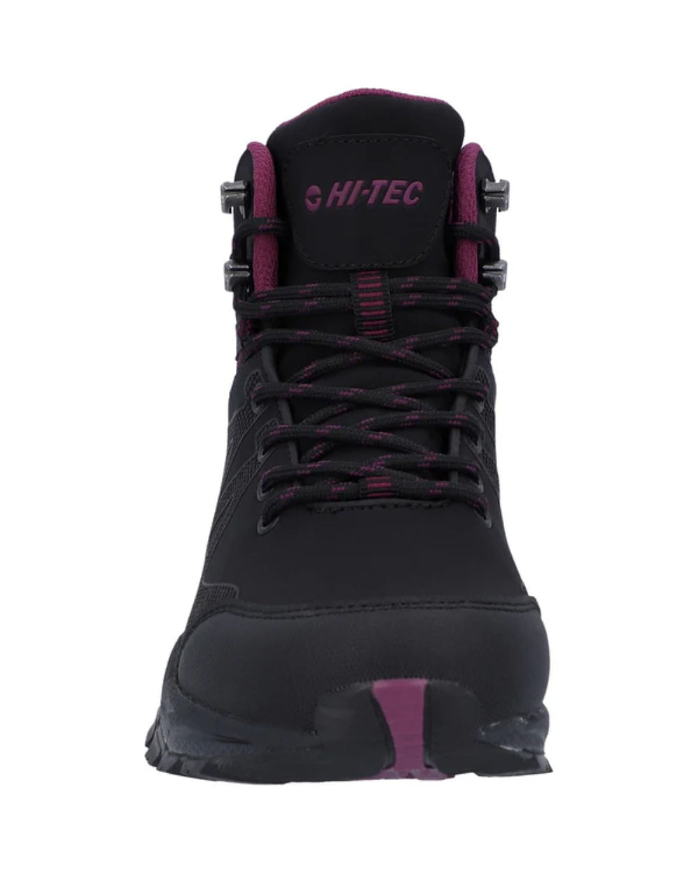 Black Coloured Hi-Tec Womens Jackdaw Mid Waterproof Boots On A White Background
