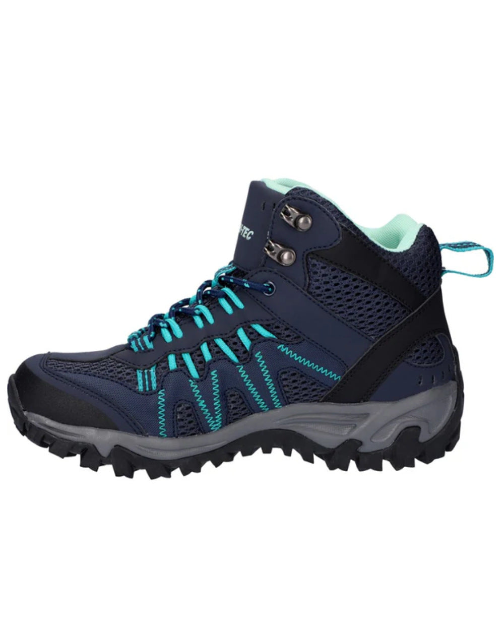 Blue Coloured Hi-Tec Womens Jaguar Mid Boots On A White Background 