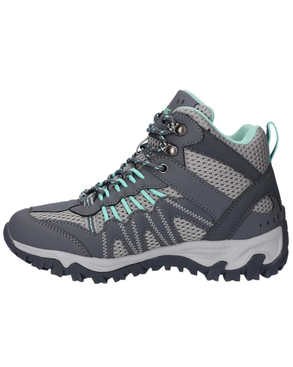 Grey Coloured Hi-Tec Womens Jaguar Mid Boots On A White Background 