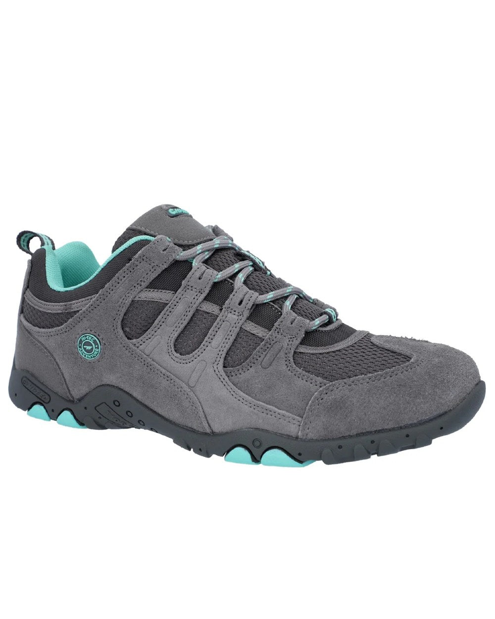 Grey Coloured Hi-Tec Womens Quadra II Shoes On A White Background