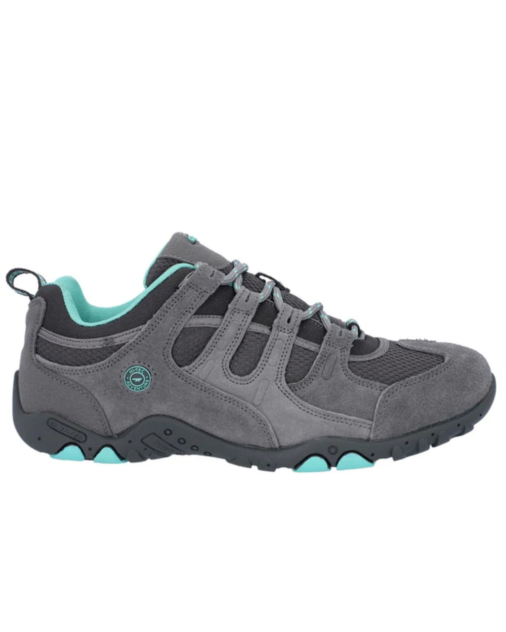 Grey Coloured Hi-Tec Womens Quadra II Shoes On A White Background