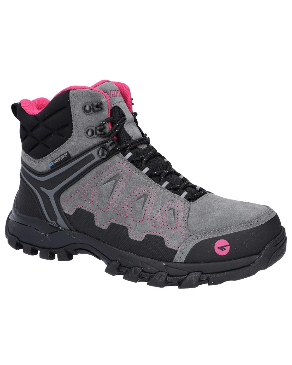 Grey Coloured Hi-Tec Womens V-Lite Explorer Waterproof Hiking Boots On A White Background 