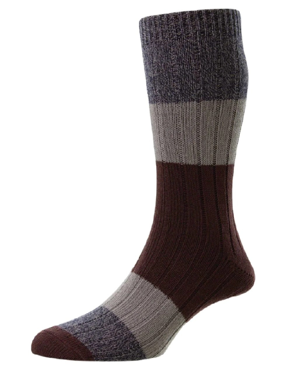 Steel Coloured HJ Hall Acacia Chunky Cotton Socks On A White Background 