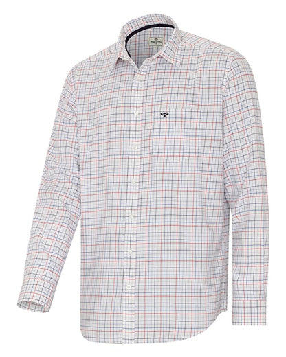 Red/Blue Coloured Hoggs of Fife Callum Country Check Shirt On A White Background 