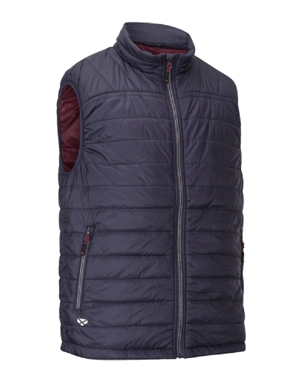 Navy Merlot coloured Hoggs of Fife Kingston Rip-Stop Gilet on white background 