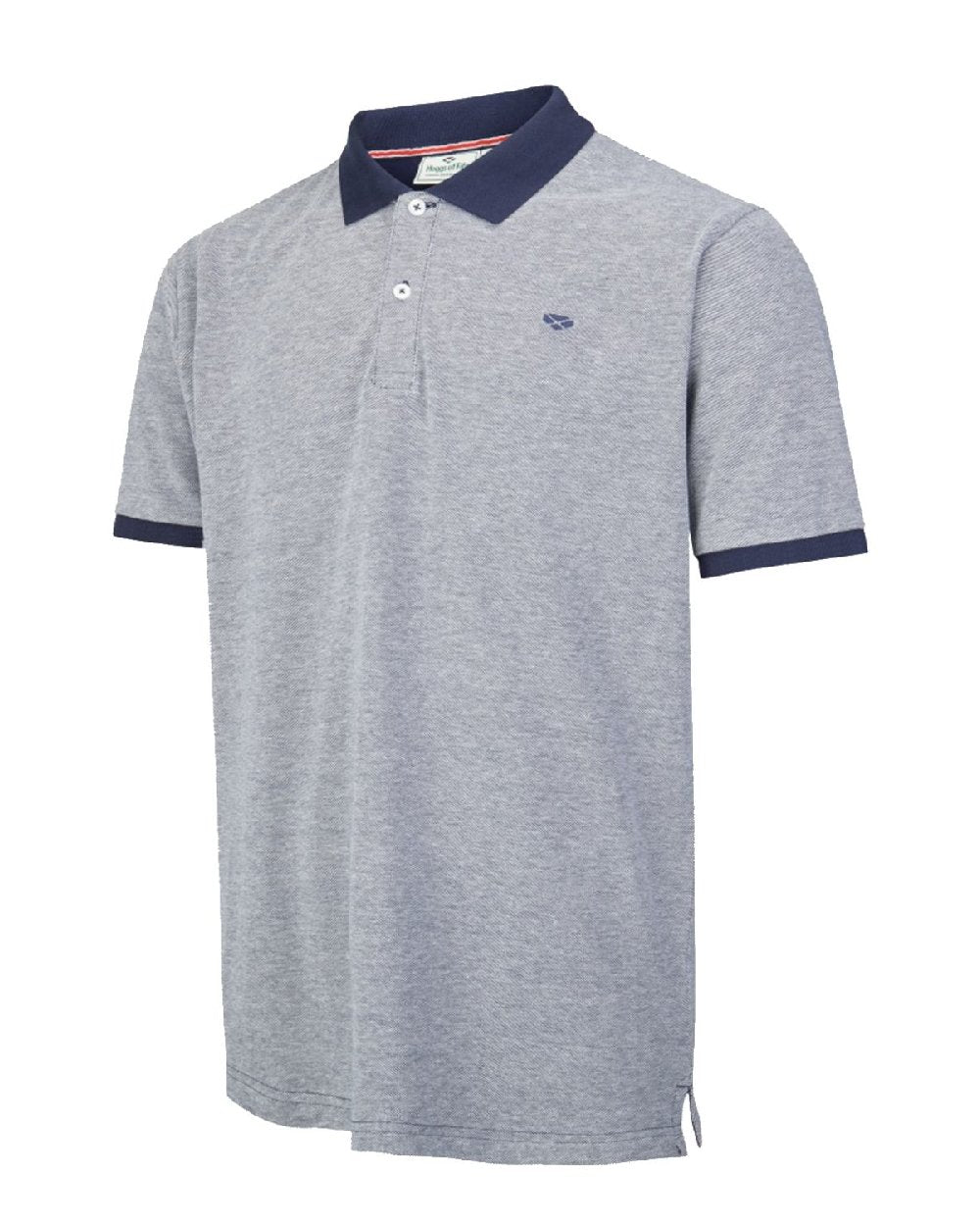 Grey Marl coloured Hoggs of Fife Largs Pique Polo Shirt on white background 