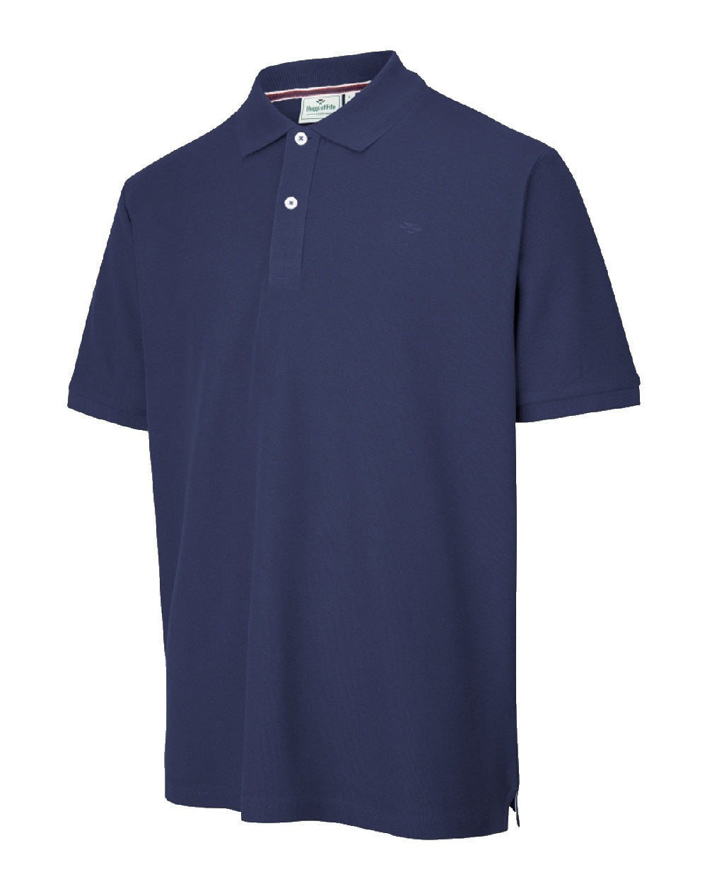 Navy coloured Hoggs of Fife Largs Pique Polo Shirt on white background 