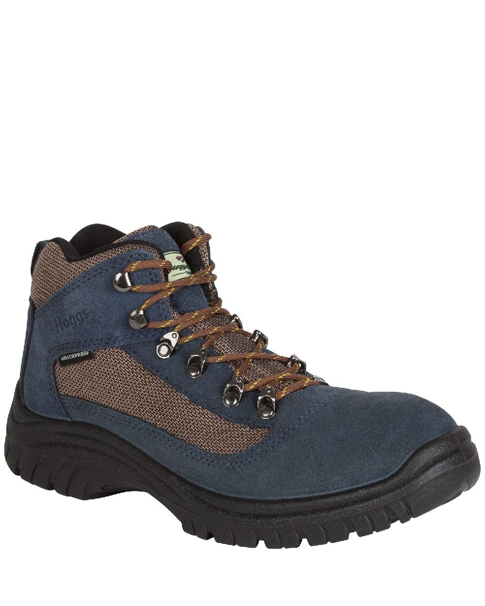 French Navy coloured Hoggs of Fife Rambler Waterproof Hiking Boot on white background 