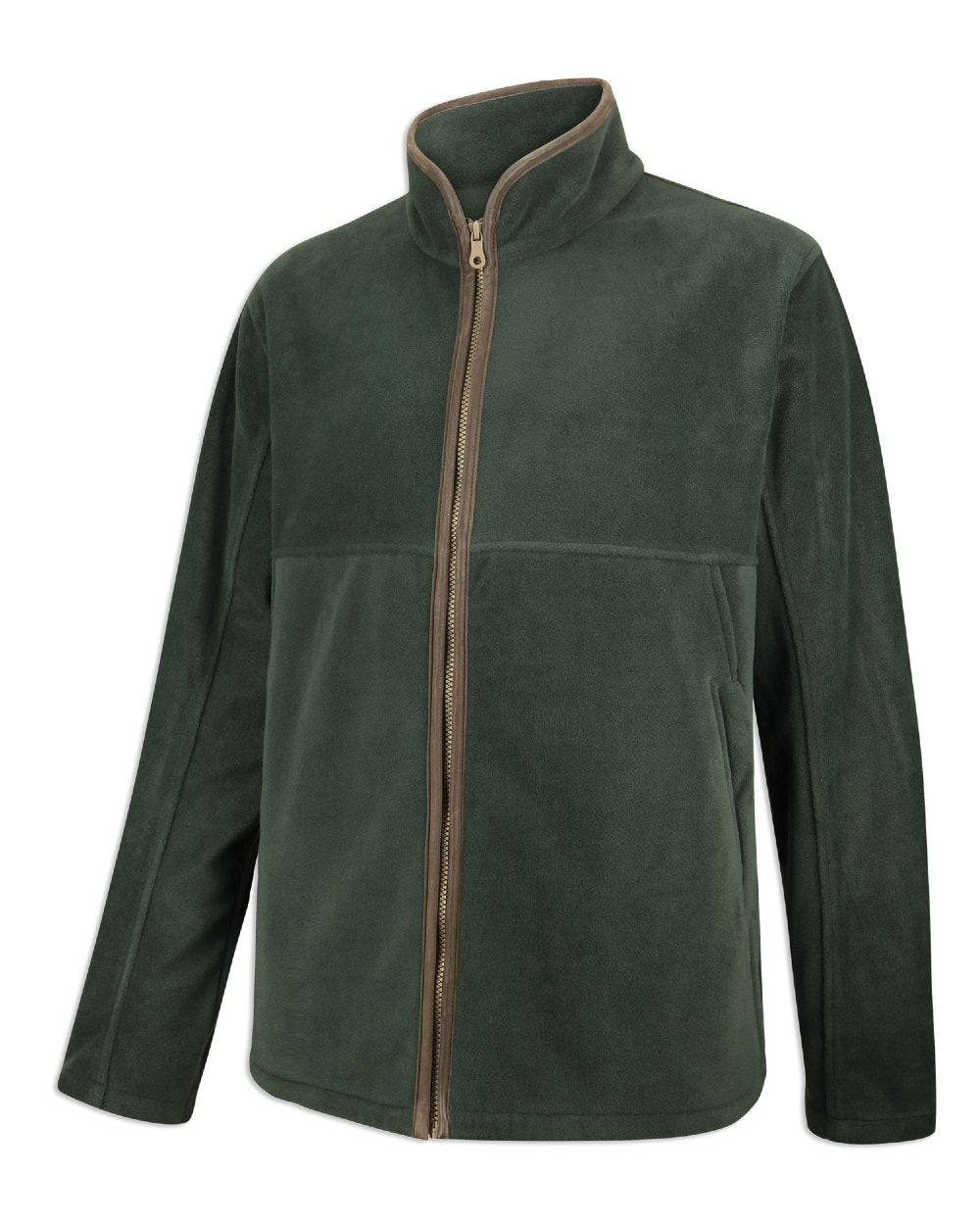 Pine Green Hoggs of Fife Stenton Technical Fleece Jacket on white background 