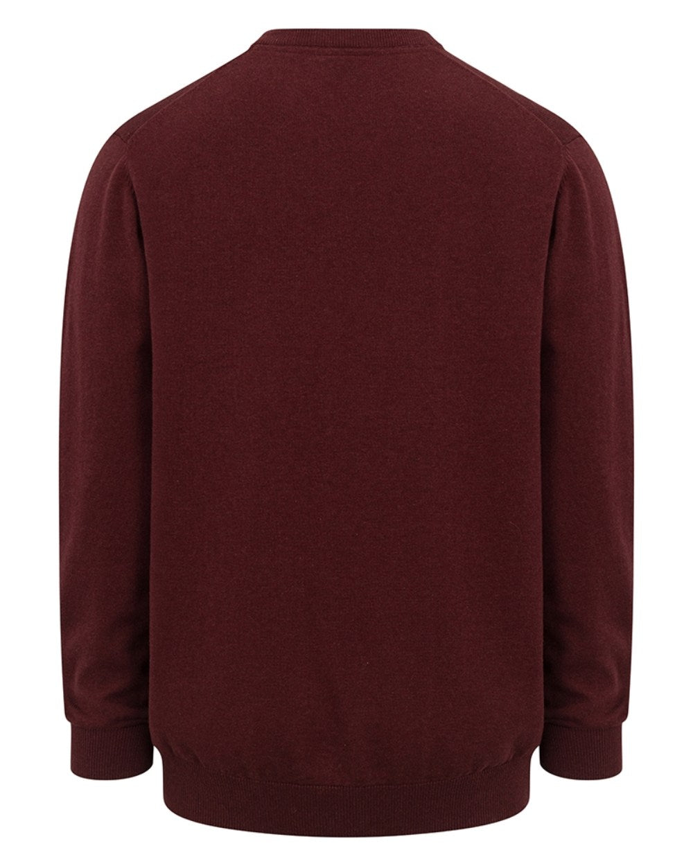 Berry Red Coloured Hoggs Of Fife Stirling II Long Sleeve Pullover On A White Background 