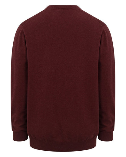 Berry Red Coloured Hoggs Of Fife Stirling II Long Sleeve Pullover On A White Background 