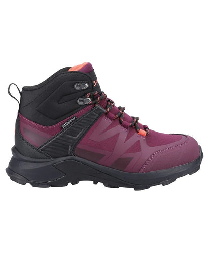 Dark Red coloured Cotswold Horton Hiking Boots on white background 