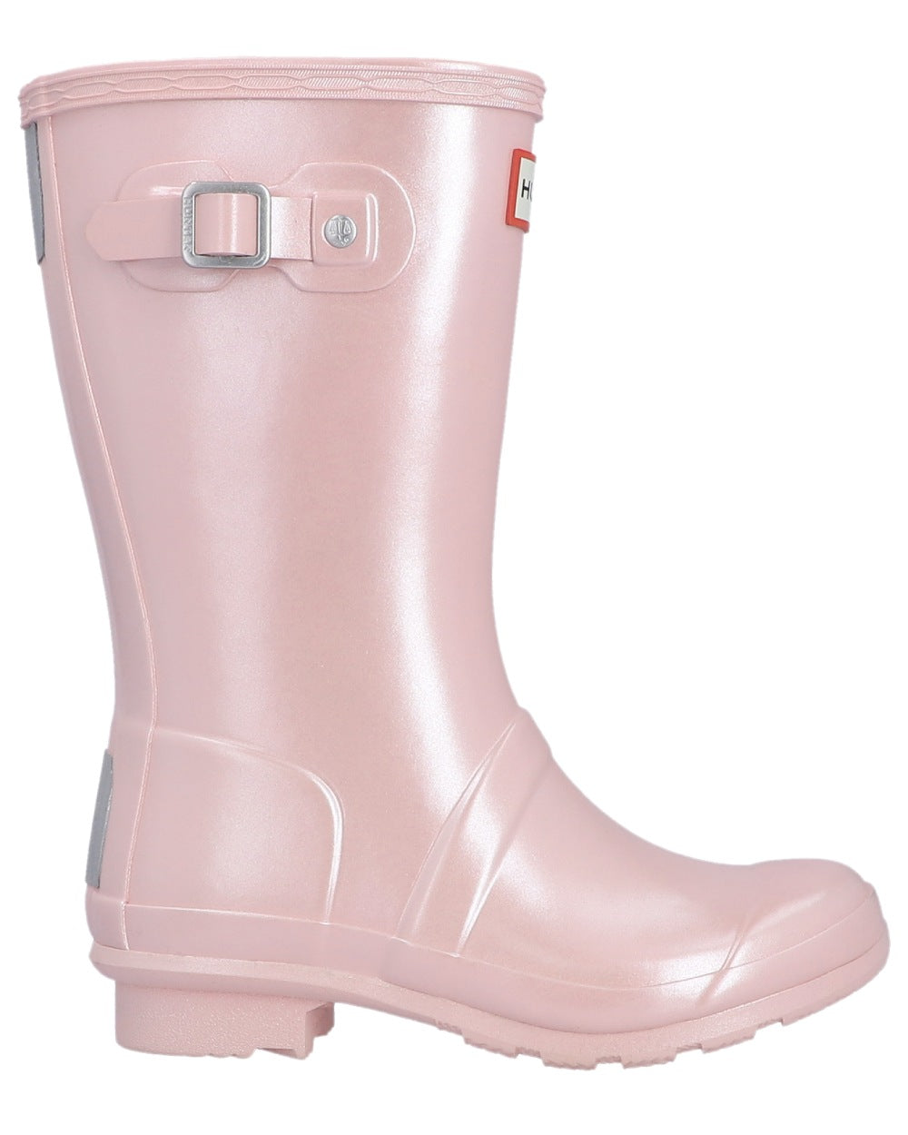 Belle Coloured Hunter Big Kids Original Pearlised Wellington Boots on White Background
