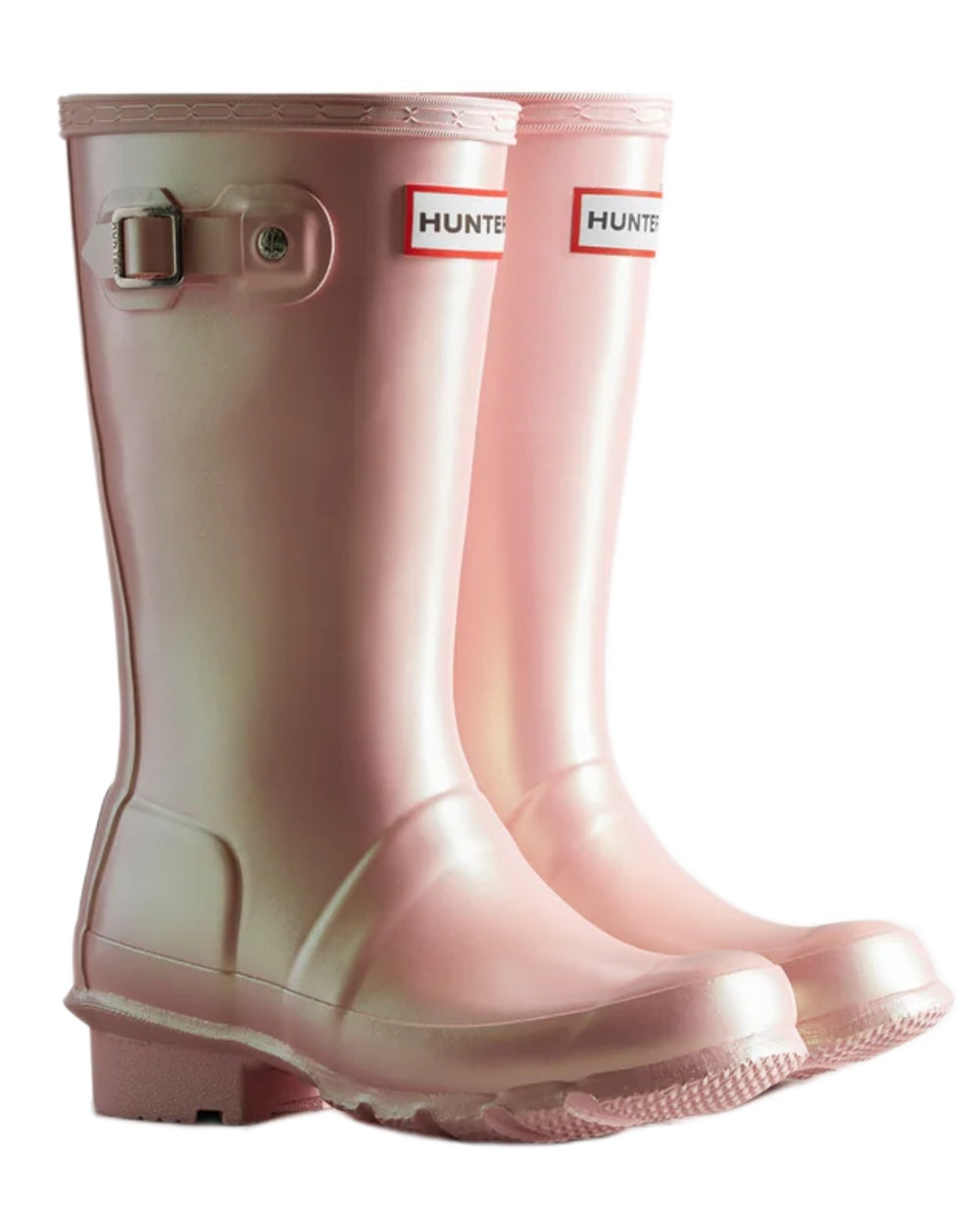 Belle Coloured Hunter Big Kids Original Pearlised Wellington Boots on White Background
