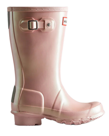 Belle Coloured Hunter Big Kids Original Pearlised Wellington Boots on White Background
